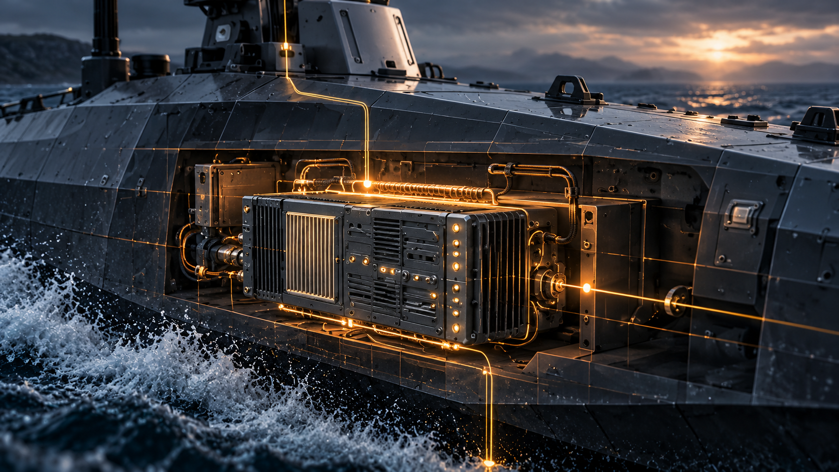 sensor data processing onboard a USV (AI generated image)