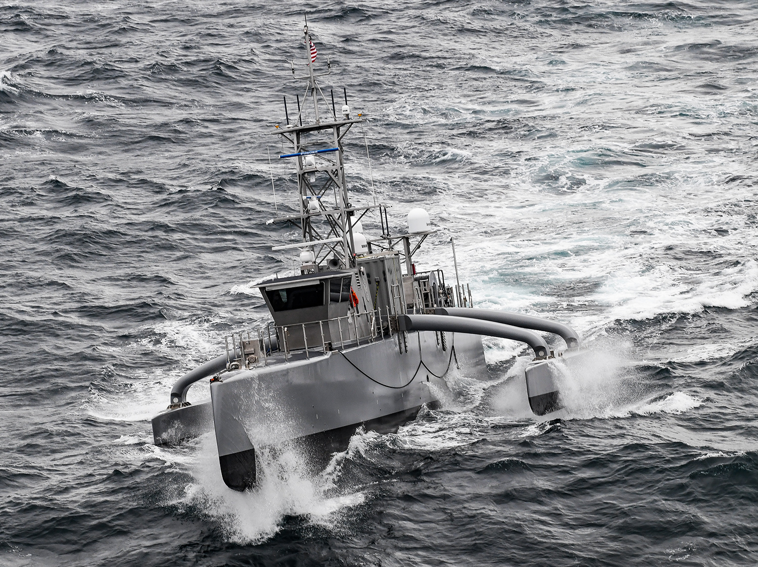 The U.S. Navy Seahawk uncrewed surface vessel underway at sea